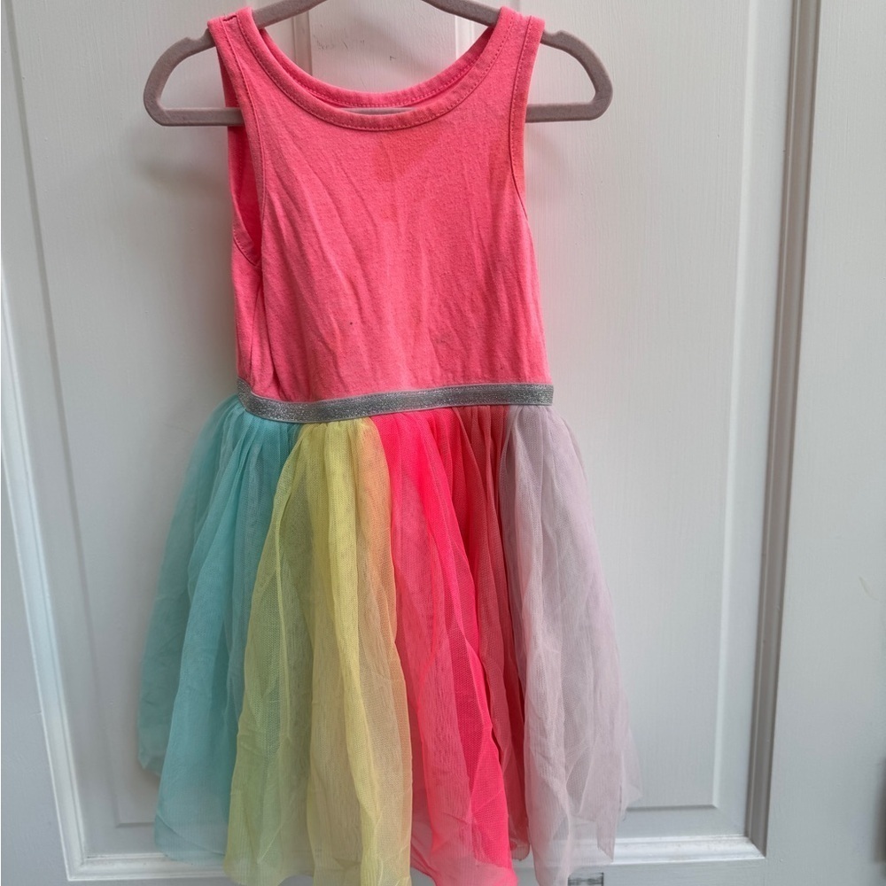 Cat & Jack 2T Girls Hot Pink Tulle Tank Top Sleeveless Dress